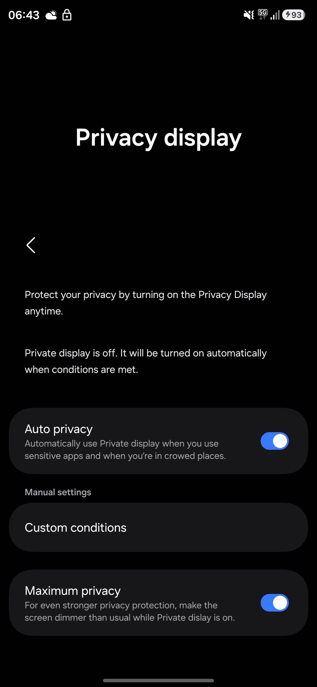 Samsung Privacy display screenshots leak 1