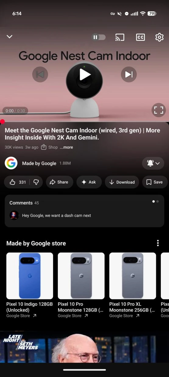 YouTube player redesign portrait